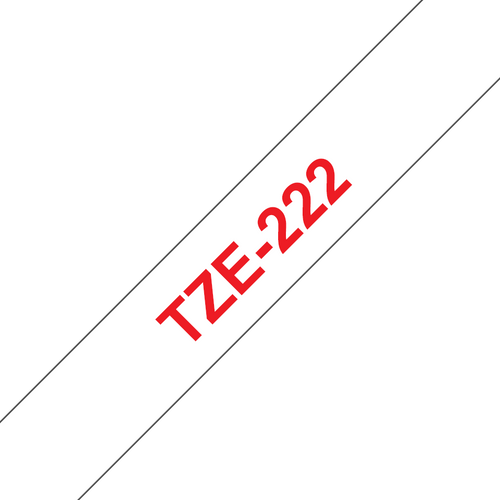 Brother TZe-222 Laminated Label Tape 9mm Red on White