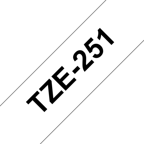 Brother TZe-251 Laminated Label Tape 24mm Black on White