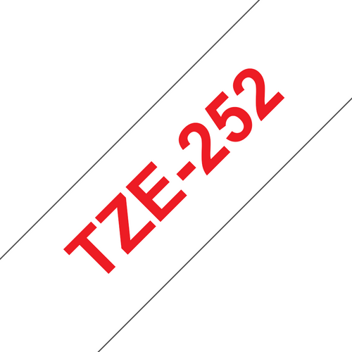 Brother TZe-252 Laminated Label Tape 24mm Red on White