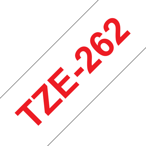 Brother TZe-262 Laminated Label Tape 36mm Red on White