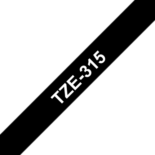 Brother TZe-315 Laminated Label Tape 6mm White on Black