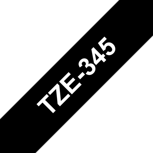 Brother TZe-345 Laminated Label Tape 18mm White on Black