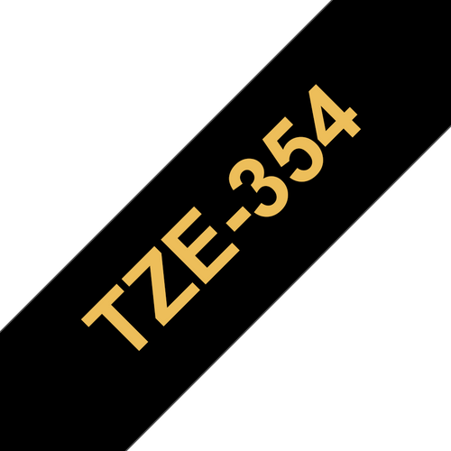 Brother TZe-354 Laminated Label Tape 24mm Gold on Black