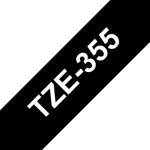 Brother TZe-355 Laminated Label Tape 24mm White on Black