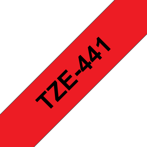 Brother TZe-441 Laminated Label Tape 18mm Black on Red