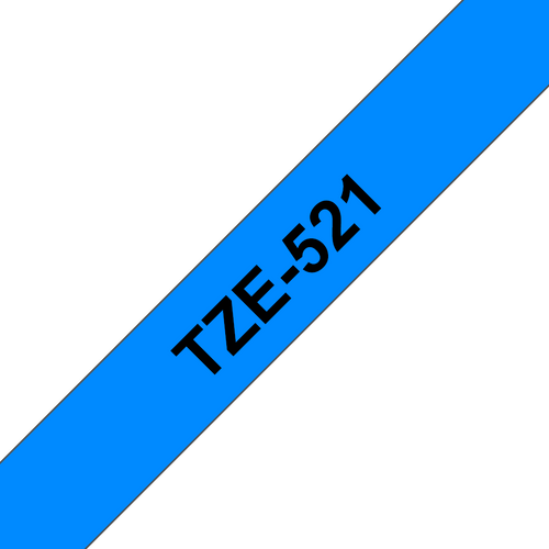 Brother TZe-521 Laminated Label Tape 9mm Black on Blue
