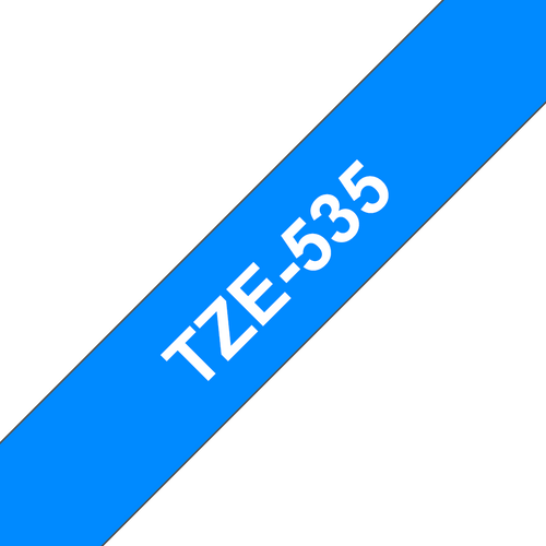 Brother TZe-535 Laminated Label Tape 12mm White on Blue