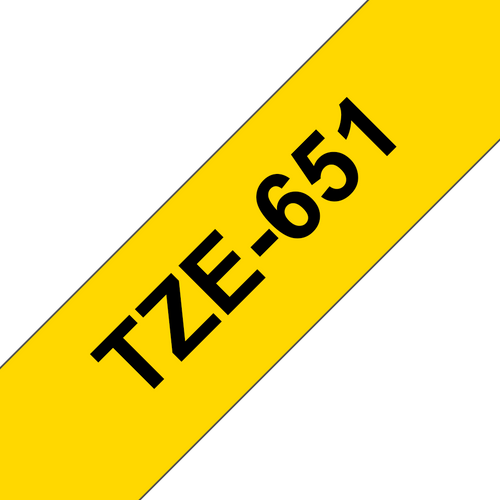 Brother TZe-651 Laminated Label Tape 24mm Black on Yellow