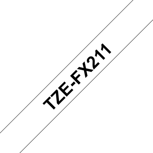 Brother TZe-FX211 Flexible ID Label Tape 6mm Black on White