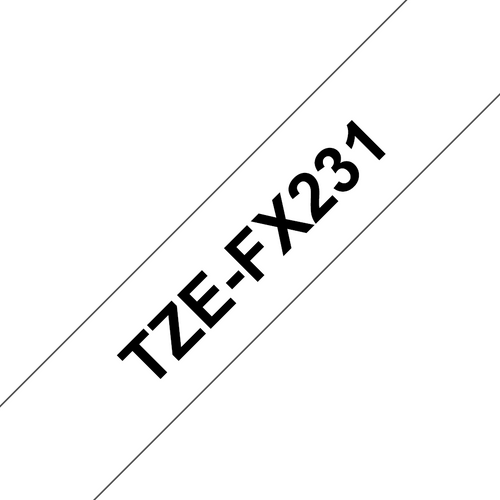 Brother TZe-FX231 Flexible ID Label Tape 12mm Black on White