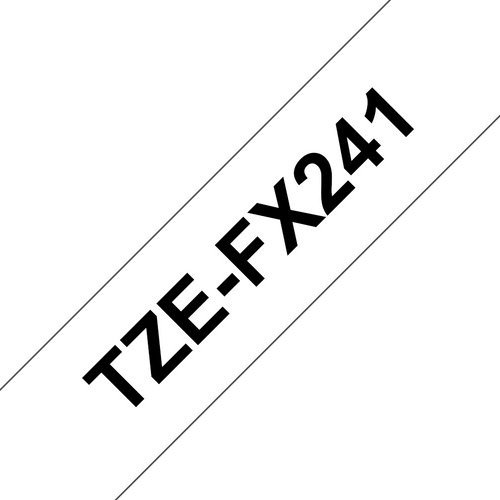 Brother TZe-FX241 Flexible ID Label Tape 18mm Black on White