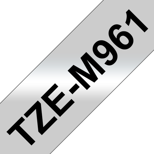 Brother TZe-M961 Matt Laminated Label Tape 36mm Black on Matt Silver