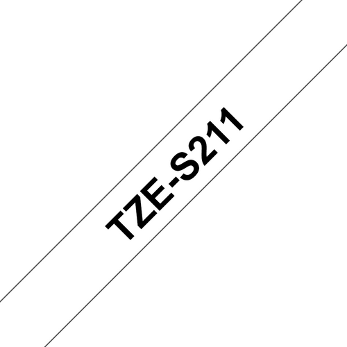 Brother TZe-S211 Strong Adhesive Label Tape 6mm Black on White