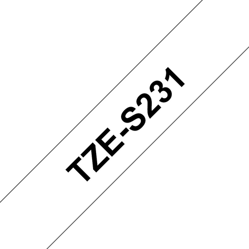 Brother TZe-S231 Strong Adhesive Label Tape 12mm Black on White