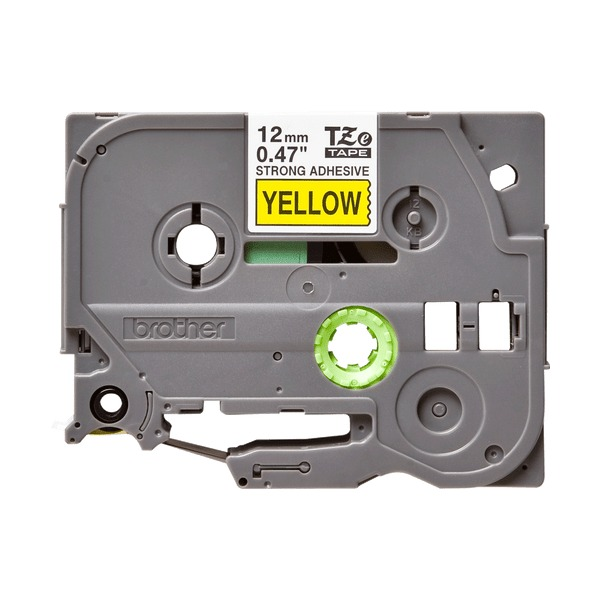 Brother TZe-S631 Strong Adhesive Label Tape 12mm Black on Yellow