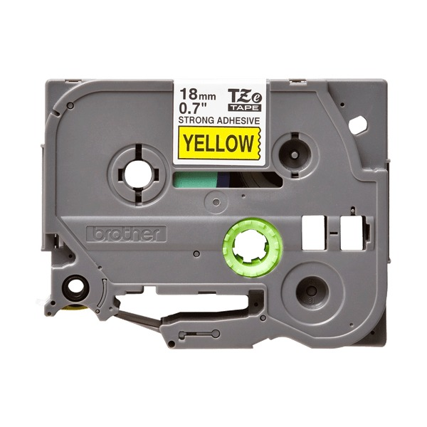 Brother TZe-S641 Strong Adhesive Label Tape 18mm Black on Yellow