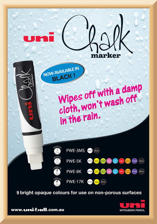 Uni Liquid Chalk Marker Bullet Tip 2.5mm Assorted Wallet of 8