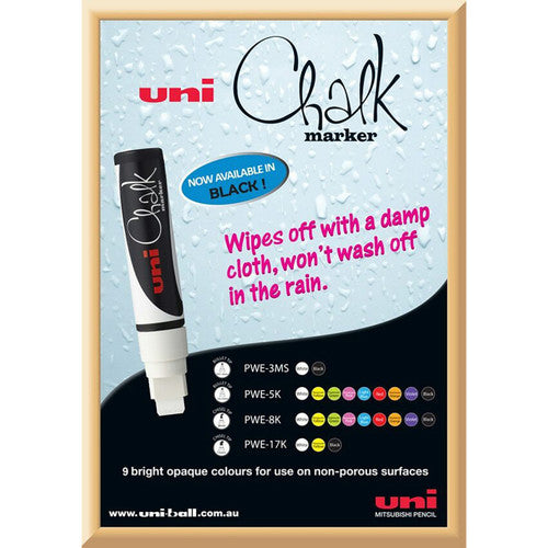 Uni Liquid Chalk Marker Fine Bullet Tip 1.3mm Black and White