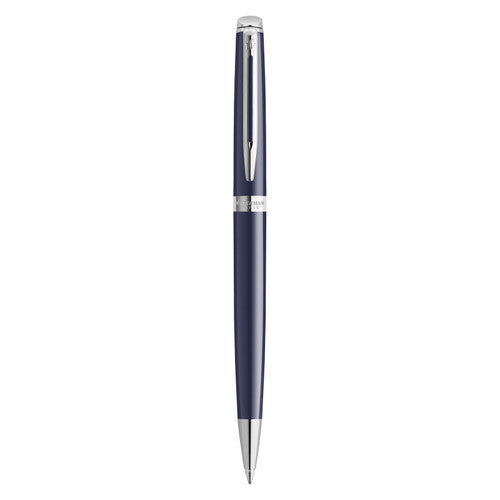 Waterman Hemisphere Blue Lacquer Chrome Trim Ballpoint Pen Medium Tip