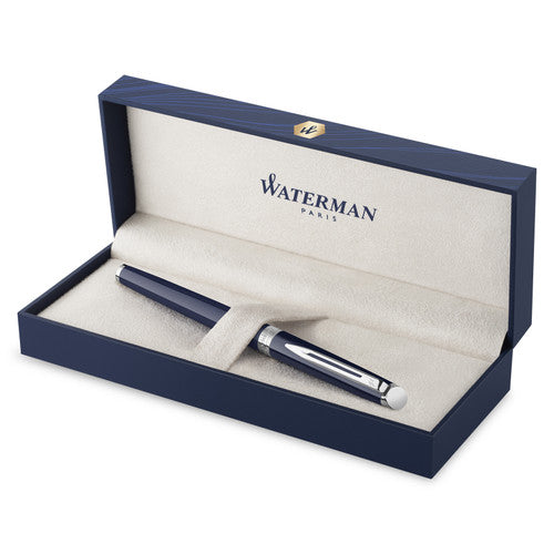 Waterman Hemisphere Blue Lacquer Chrome Trim Fountain Pen Medium Nib
