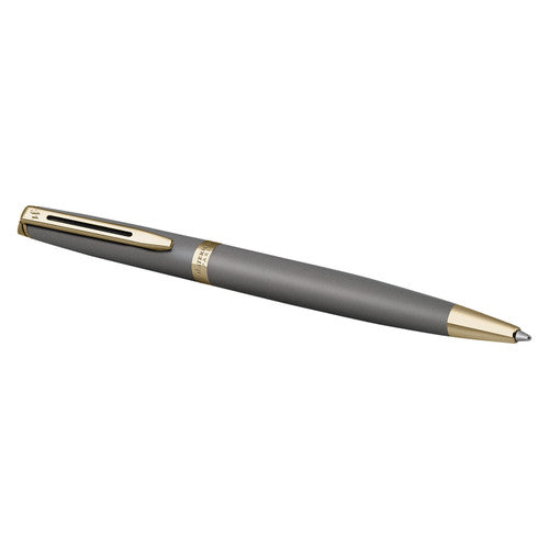 Waterman Hemisphere Metallic Grey Gold Trim Ballpoint Pen Medium Tip