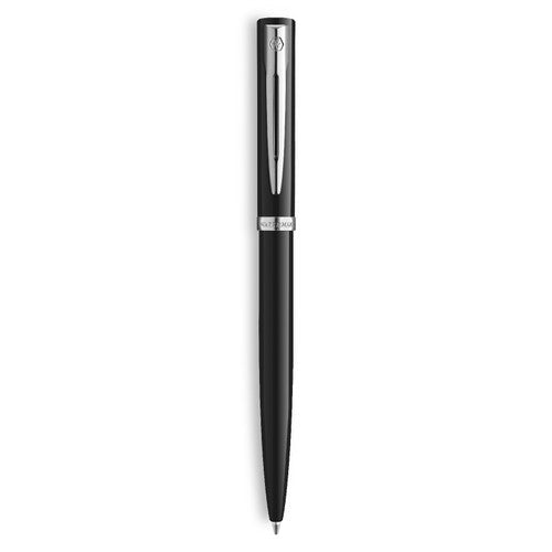 Waterman Impression Ballpoint Pen Black with Chrome Trim Medium Tip Blue Ink Gift Box