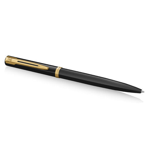 Waterman Impression Ballpoint Pen Black with Gold Trim Medium Tip Blue Ink Gift Box