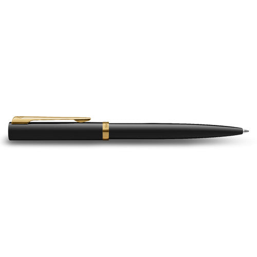 Waterman Impression Ballpoint Pen Black with Gold Trim Medium Tip Blue Ink Gift Box