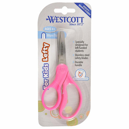Westcott Kids Left Hand Scissors 127mm Blunt Tip Assorted Colours Box of 12