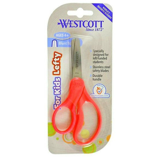 Westcott Kids Left Hand Scissors 127mm Blunt Tip Red Box of 30
