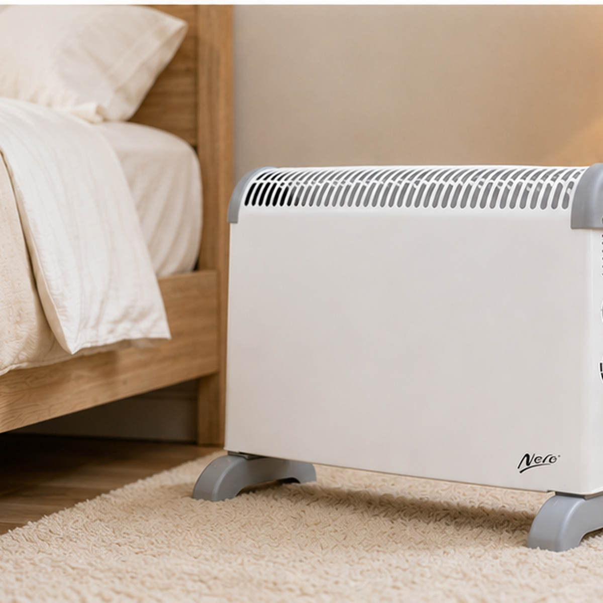 Nero 2000W Convector Heater White With Adjustable Thermostat