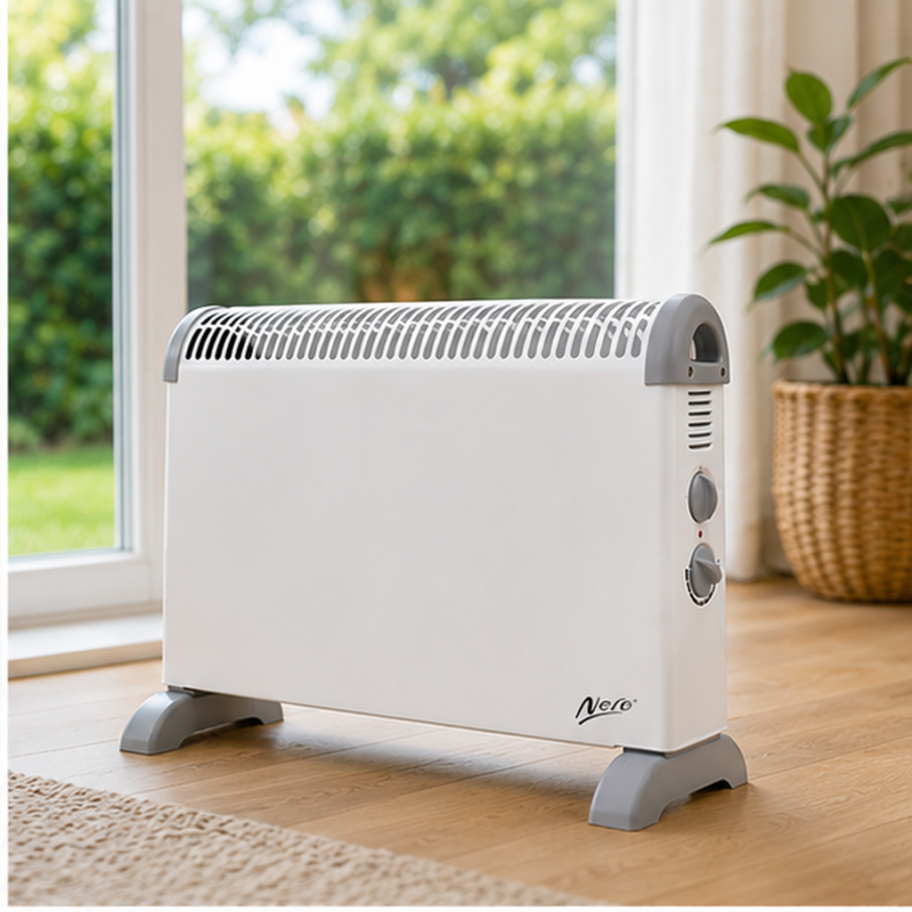 Nero 2000W Convector Heater White With Adjustable Thermostat