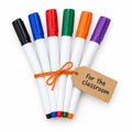 Six whiteboard markers with a For the classroom gift tag