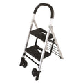 Durus Folding 2 Step Ladder and Trolley White